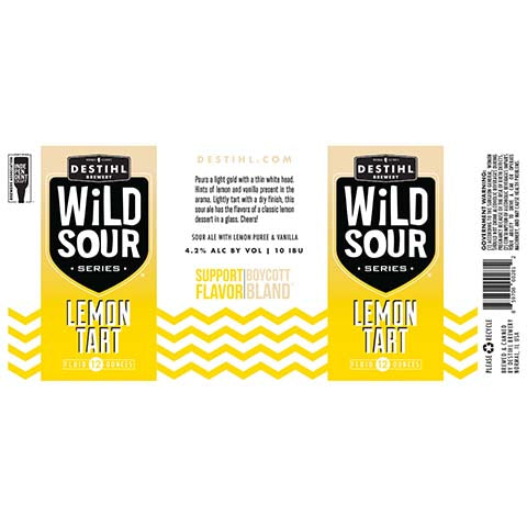 Destihl Wild Sour Series Lemon Tart Sour Ale by Destihl Brewery, beer label