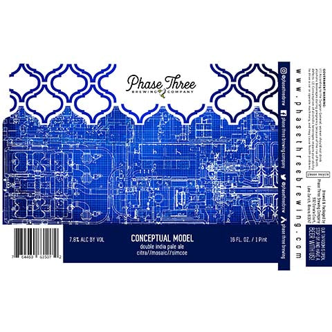 Phase Three Conceptual Model DIPA by Phase Three Brewing Company, beer label