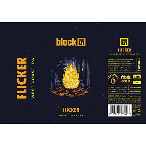 Block 15 Flicker IPA by Block 15, beer label