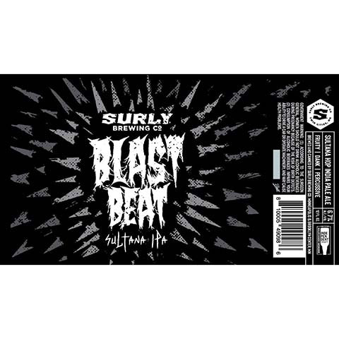 Surly Blast Beat Sultana IPA by Surly Brewing Company, beer label