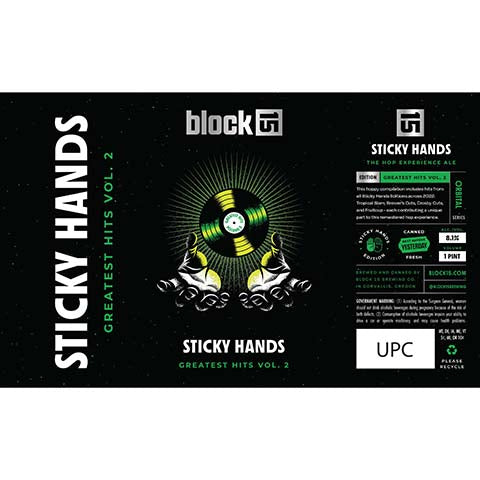 Block 15 Sticky Hands Greatest Hits Vol. 2 by Block 15, beer label