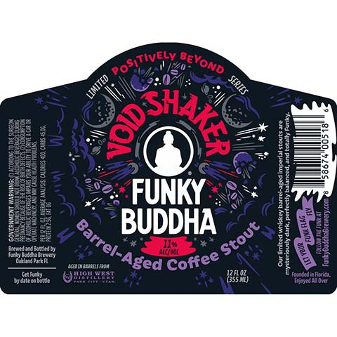 Funky Buddha Void Shaker Coffee Stout by Funky Buddha Brewery, beer label