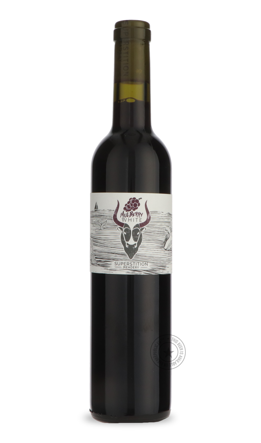 Mulberry White by Superstition Meadery, beer label