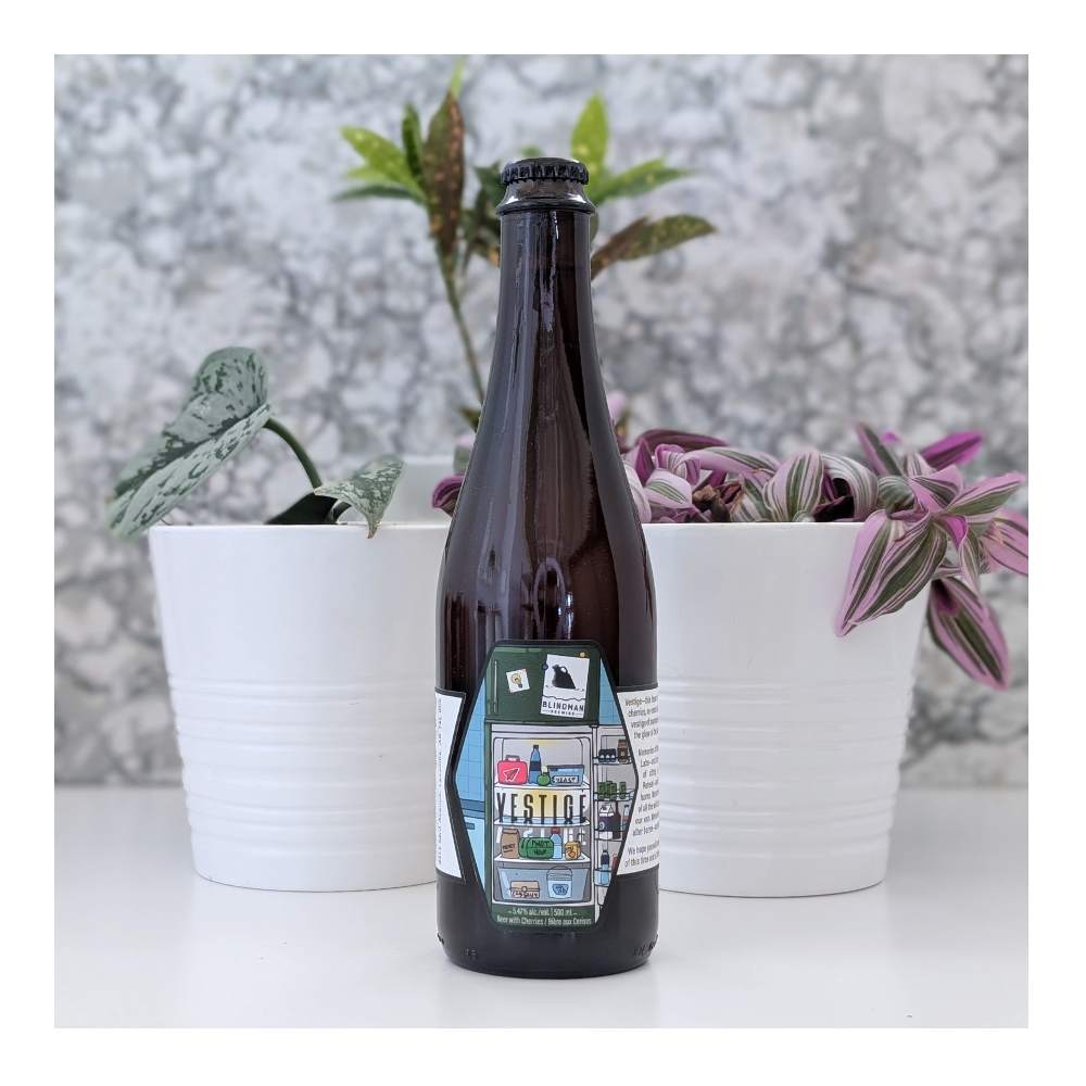 Brewing Vestige Saison (2026) by Blindman Brewery, beer label
