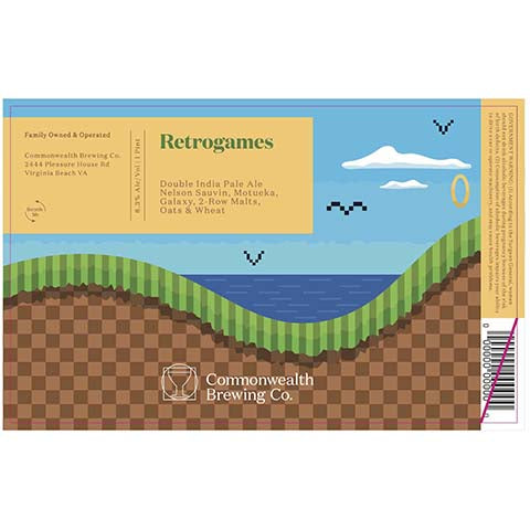 Commonwealth Retrogames DIPA by Commonwealth Brewing Co., beer label