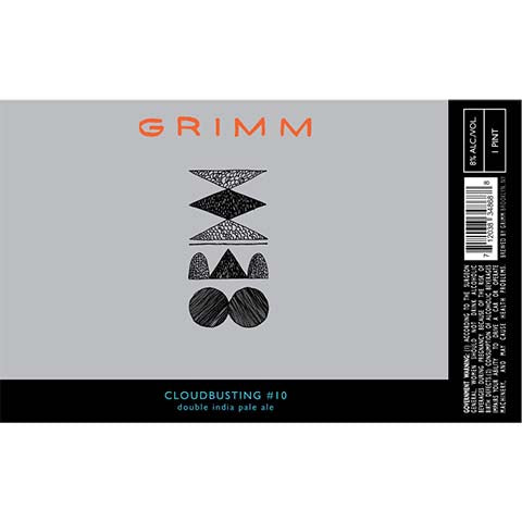 Grimm Cloudbusting #10 DIPA by Grimm Artisanal Ales, beer label