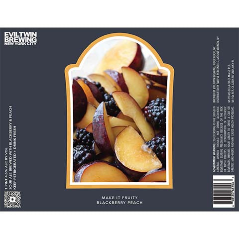 Evil Twin Make It Fruity Blackberry Peach Sour by Evil Twin Brewing, beer label
