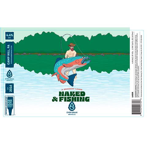 Ever Grain Naked & Fishing Lager by Ever Grain Brewing Co, beer label
