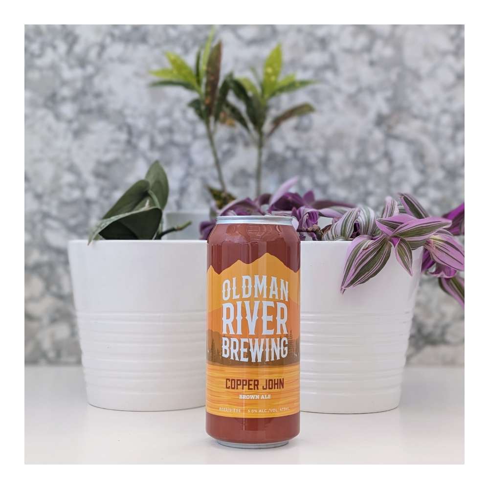 Copper John Brown Ale by Oldman River Brewing, beer label