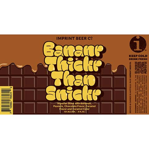 Imprint Banana Thickr Than Snickr Imperial Stout by Imprint Beer Company, beer label