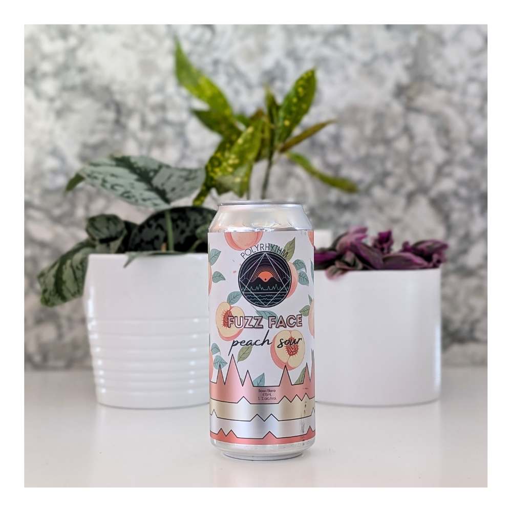 Fuzz Face Peach Sour by Polyrhythm Brewing, beer label