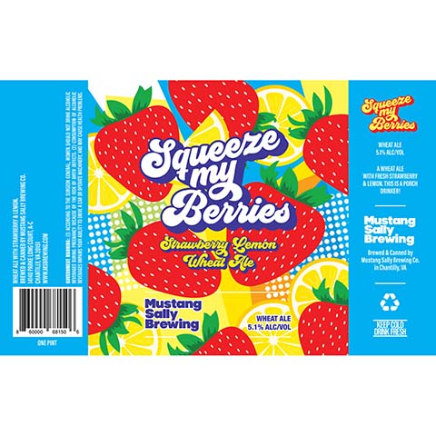 Mustang Sally Squeeze My Berries Wheat by Mustang Sally Brewing Co, beer label