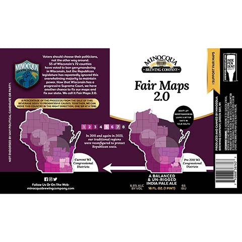 Minocqua Fair Maps 2.0 IPA by Minocqua Brewing Co, beer label