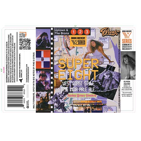 Bronx Super Eight West Coast IPA by Bronx Brewery, beer label