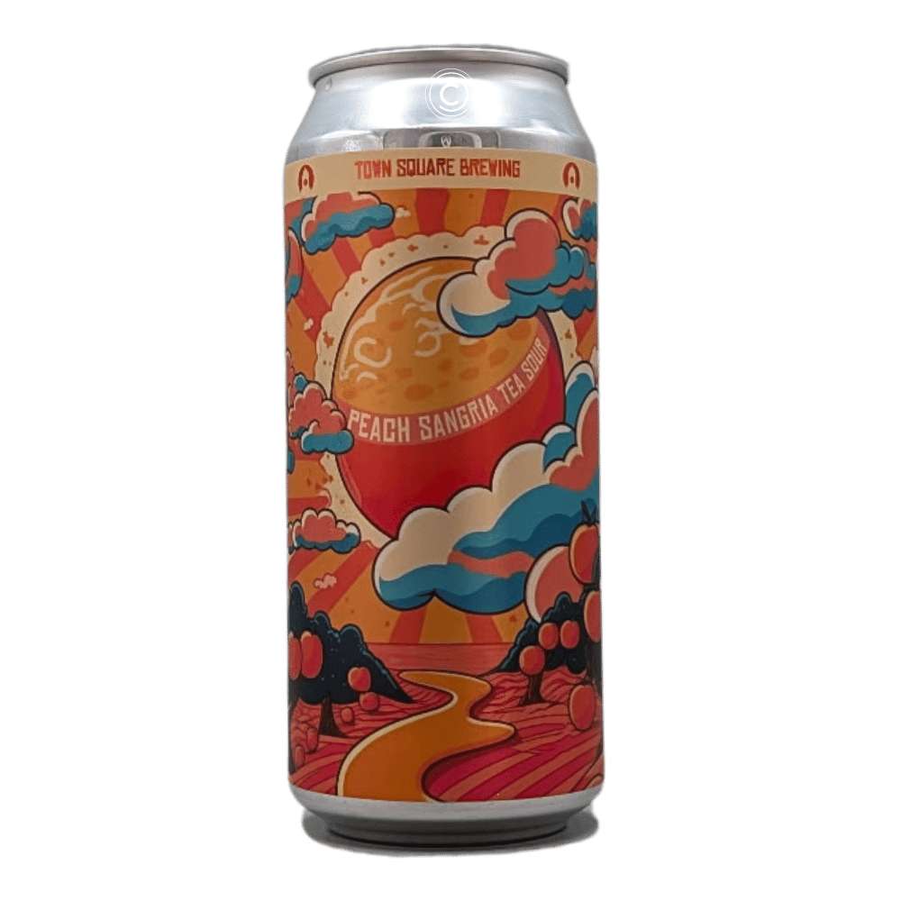 Peach Sangria Tea Sour by Town Square Brewing Co., beer label
