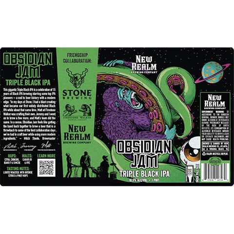 New Realm Obsidian Jam IPA by New Realm Brewing, beer label