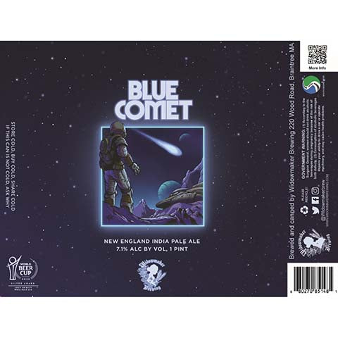 Widowmaker Blue Comet NEIPA by Widowmaker Brewing, beer label