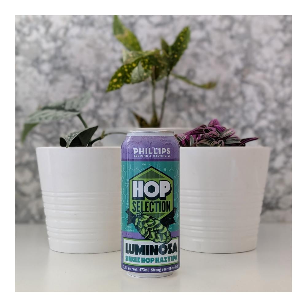 & Malting Hop Selection - Luminosa Hazy IPA by Phillips Brewing Company, beer label