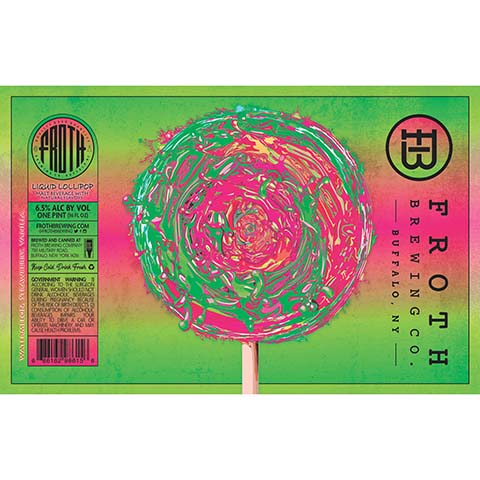 Froth Liquid Lollipop (Watermelon, Strawberry, and Vanilla) by Froth Craft Brewery, beer label