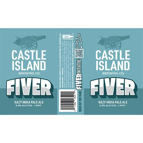 Castle Island Fiver Hazy IPA by Castle Island Brewing Co., beer label
