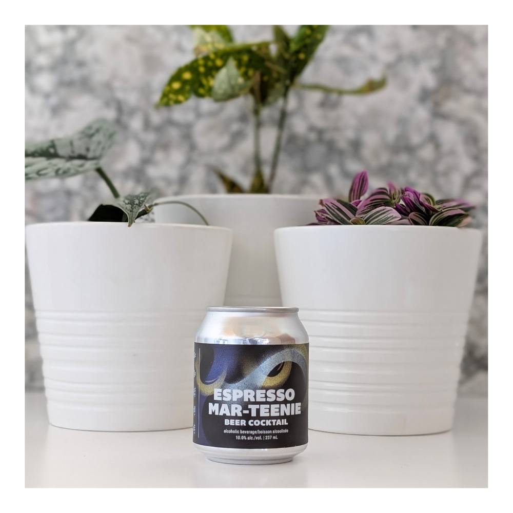 Brewing Espresso Mar-Teenie Stout by Blindman Brewery, beer label