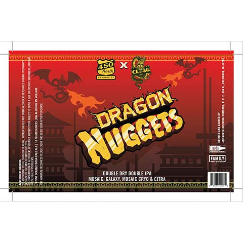 450 North Dragon Nuggets DIPA by 450 North Brewing Company, beer label