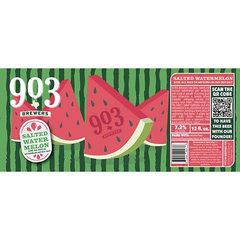 903 Brewers Salted Watermelon Gose Ale by 903 Brewers, beer label