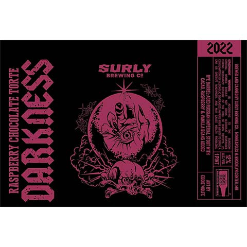 Surly Raspberry Chocolate Torte Imperial Stout 2022 by Surly Brewing Company, beer label