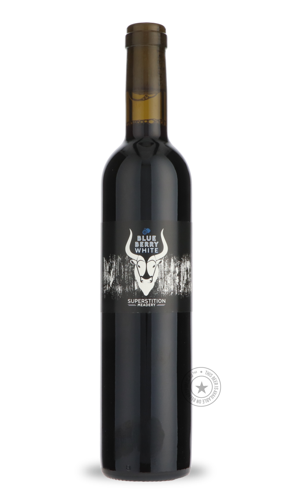 Blue Berry White by Superstition Meadery, beer label