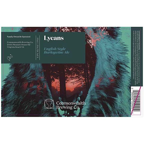 Commonwealth Lycans Barleywine Ale by Commonwealth Brewing Co., beer label