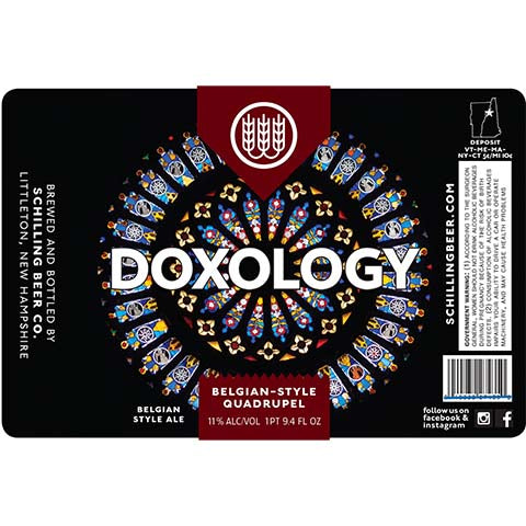 Schilling Doxology Quadrupel by Schilling Beer Co, beer label