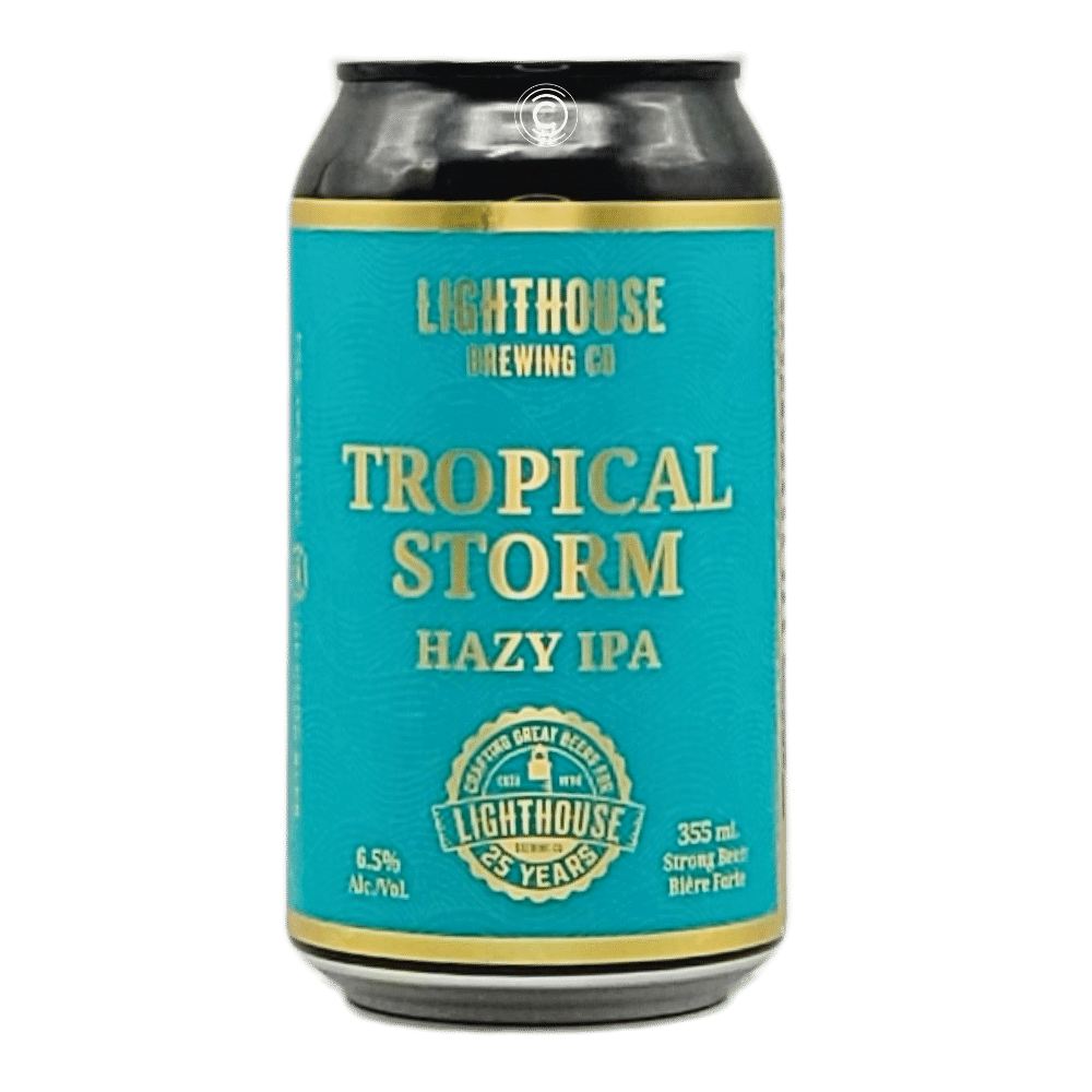 Tropical Storm Hazy IPA by Lighthouse Brewing, beer label