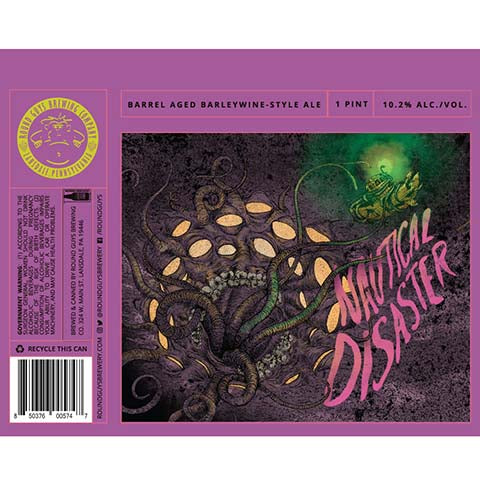 Round Guys Nautical Disaster Barleywine Ale by Round Guys Brewing Co, beer label