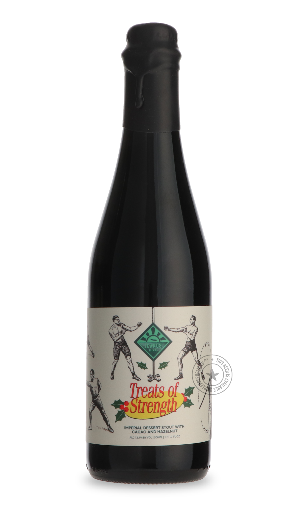 BA Treats of Strength by Icarus Brewing Company, beer label