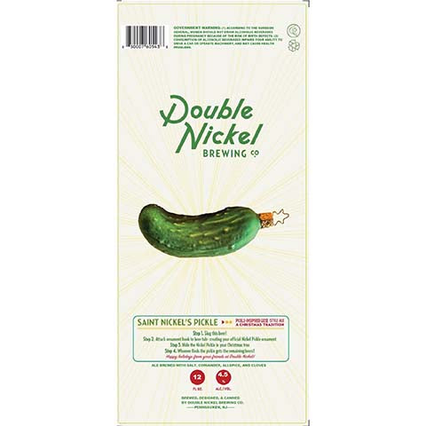 Double Nickel Saint Nickel's Pickle Gose Style Ale by Double Nickel Brewing Company, beer label