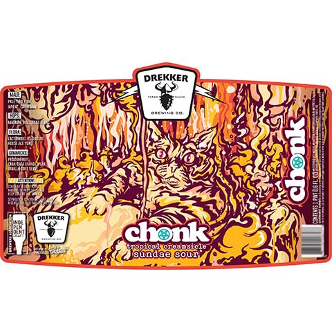 Drekker Chonk Tropical Creamsicle Sundae Sour by Drekker Brewing Company, beer label