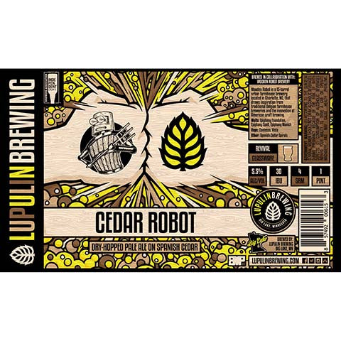 Lupulin Cedar Robot Dry-Hopped Pale Ale by Lupulin Brewing, beer label