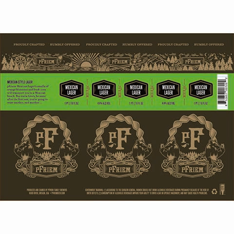pFriem Mexican Lager by PFriem Family Brewers, beer label