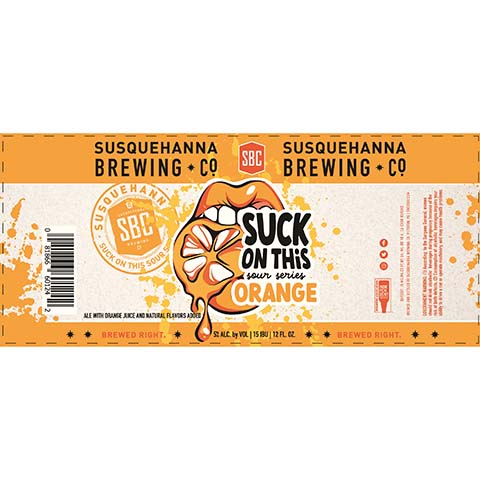 Susquehanna Suck On This Sour Series Orange by Susquehanna Brewing Co, beer label