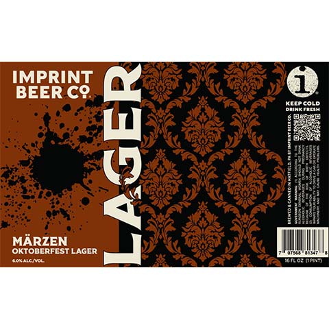 Imprint Marzen Lager by Imprint Beer Company, beer label