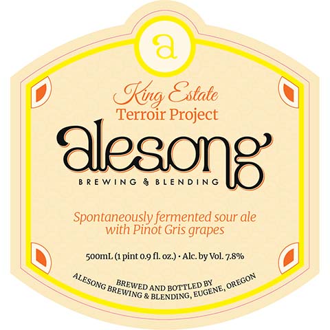 Alesong King Estate Terroir Project Sour Ale by Alesong Brewing & Blending, beer label