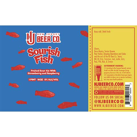 New Jersey Sourish Fish Sour by New Jersey Beer Co, beer label
