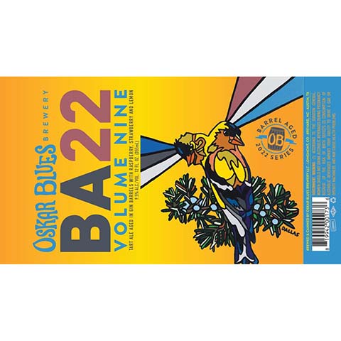 Oskar Blues BA22 Volume Nine Sour Ale by Oskar Blues Brewery, beer label