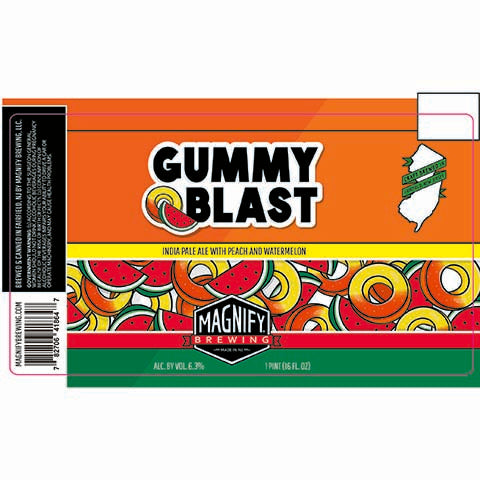 Magnify Gummy Blast IPA by Magnify Brewing Company, beer label