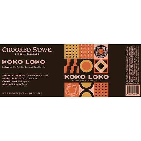 Crooked Stave Koko Loko Barleywine Ale by Crooked Stave Artisan Beer Project, beer label