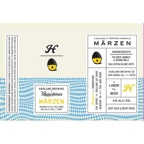 Harland Marzen by Harland Brewing Co, beer label