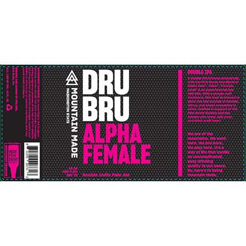 Dru Bru Alpha Female DIPA by Dru Bru, beer label