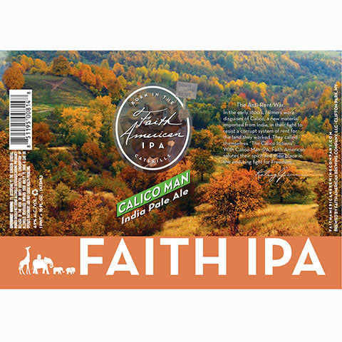 Faith American Calico Man IPA by Faith American Brewing Co., beer label