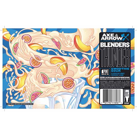 Axe & Arrow Blenders Thunder Smoothie Sour by Axe & Arrow Brewing, beer label