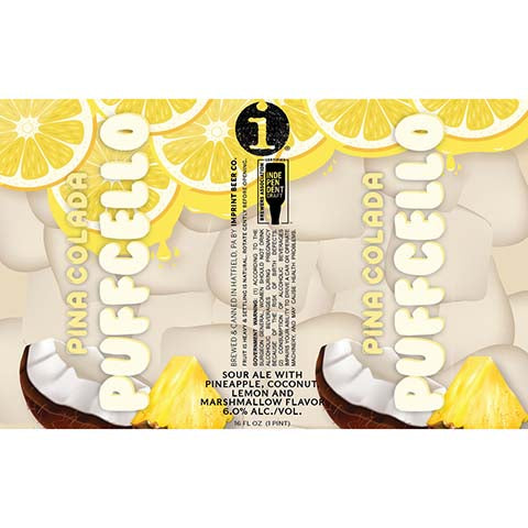 Imprint Beer Pina Colada Puffcello Sour Ale by Imprint Beer Company, beer label